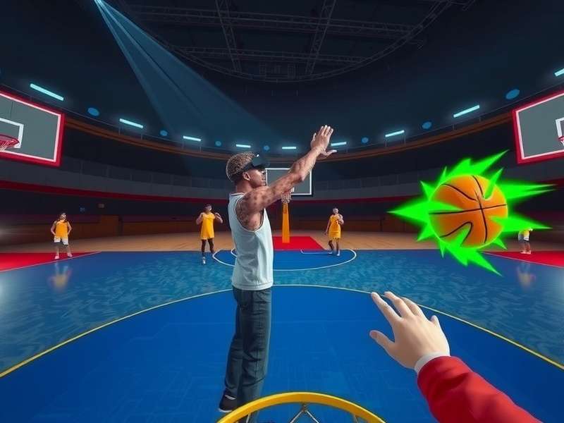 VR Hoop Crusader gameplay showing magical basketball abilities